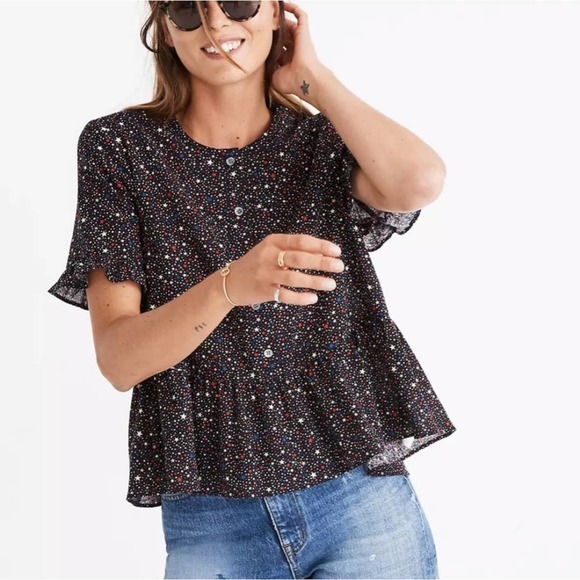 Madewell Navy Floral Button-Up Blouse - Picture 9 of 12